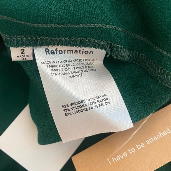 NWT Reformation Celestia Midi Dress Emerald Green Christmas Holidays - Picture 5 of 9